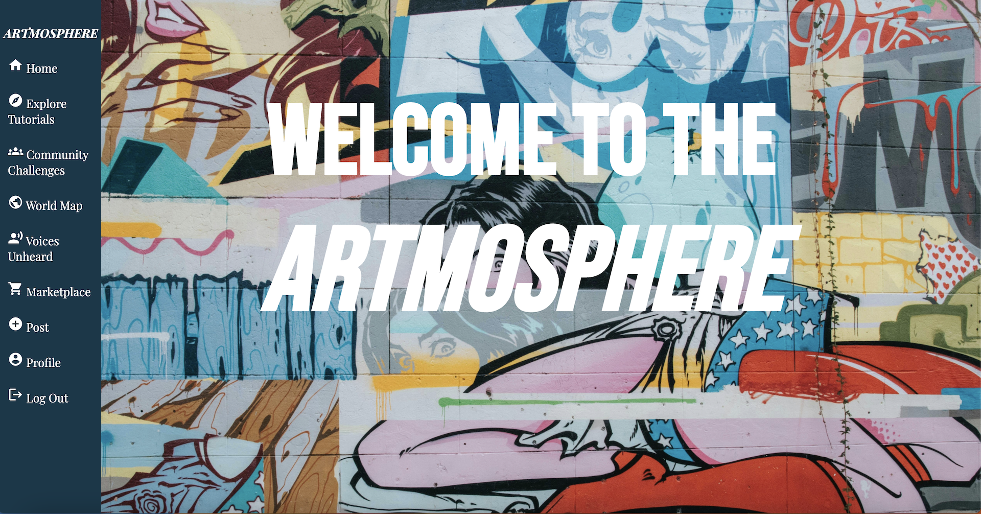 Screenshot of Artmosphere Homepage