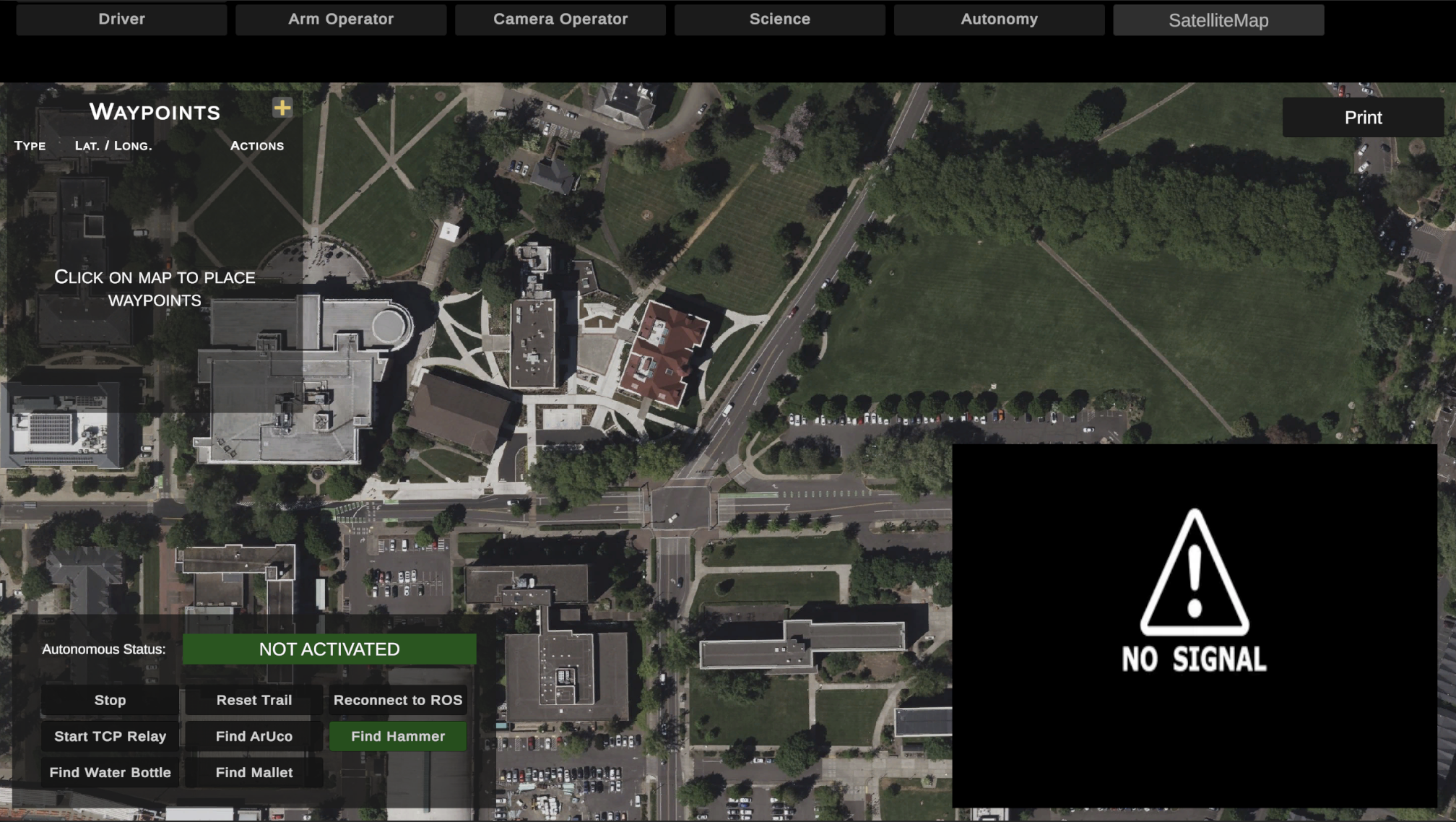 Screenshot of Mars Rover Groundstation
